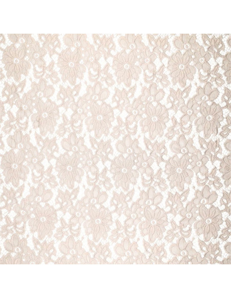Tissu guipure stretch Bloom - Beige