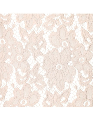 Tissu guipure stretch Bloom - Beige