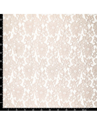 Tissu guipure stretch Bloom - Beige