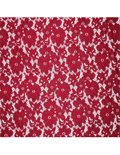 Tissu guipure stretch Bloom - Rouge 2