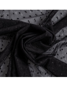 Tulle plumetis stretch - Noir