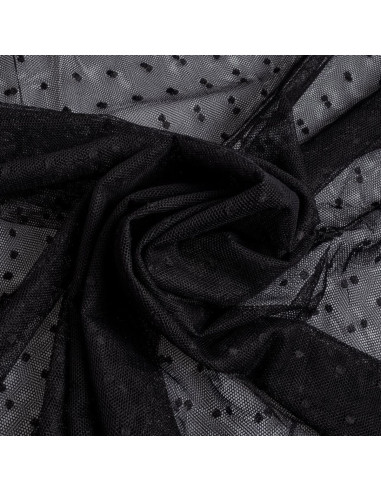 Tulle plumetis stretch - Noir