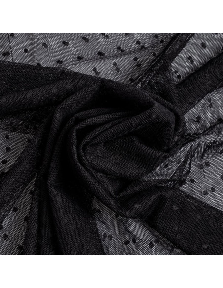 Tulle plumetis stretch - Noir