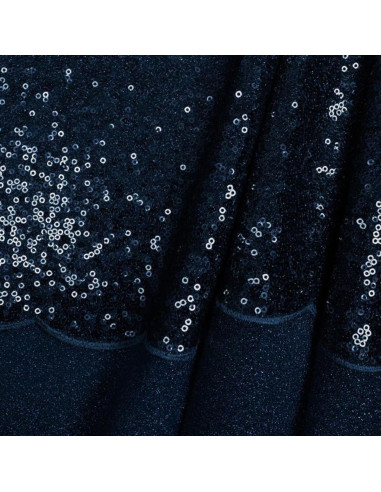 Tissu sequins - Bleu marine