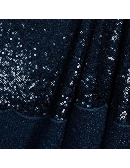 Tissu sequins - Bleu marine