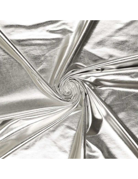 Tissu lamé stretch - Argent