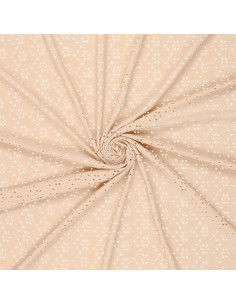 Tissu broderie anglaise extensible - Beige clair