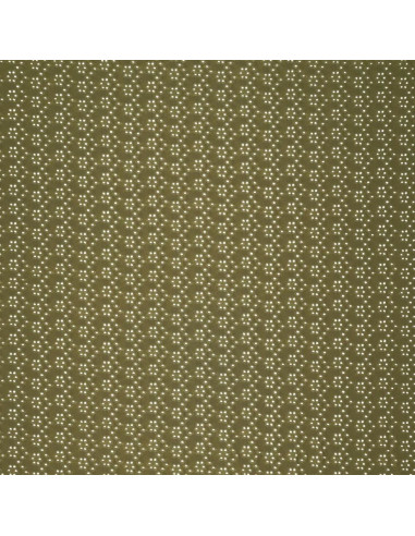 Tissu broderie anglaise extensible - Kaki