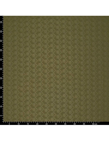 Tissu broderie anglaise extensible - Kaki