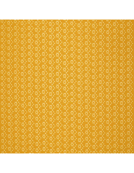 Tissu broderie anglaise extensible - Curry