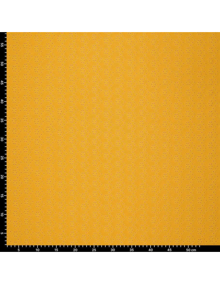 Tissu broderie anglaise extensible - Curry