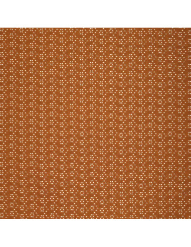Tissu broderie anglaise extensible - Noisette