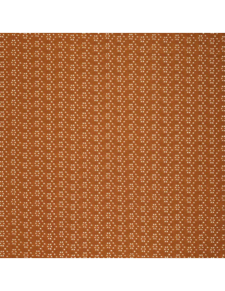 Tissu broderie anglaise extensible - Noisette