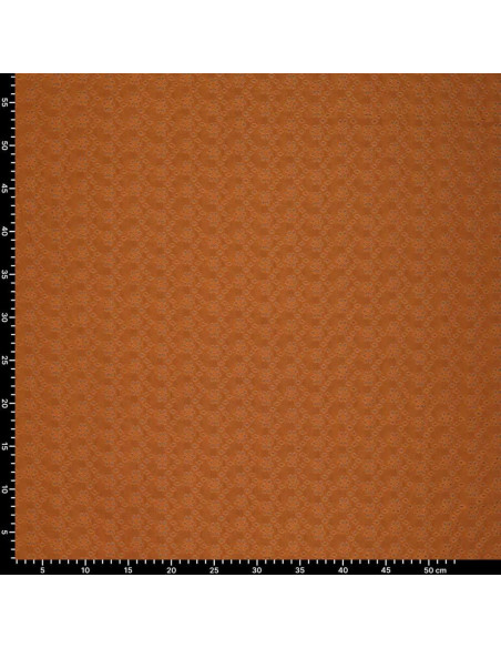 Tissu broderie anglaise extensible - Noisette