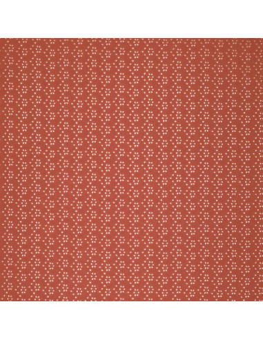 Tissu broderie anglaise extensible - Brique