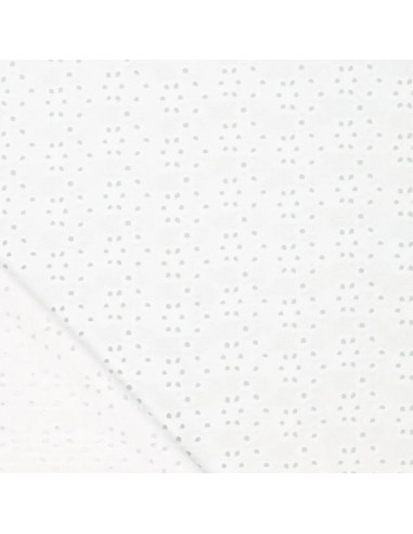 Tissu broderie anglaise extensible - Blanc