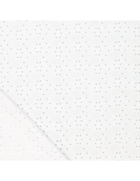 Tissu broderie anglaise extensible - Blanc