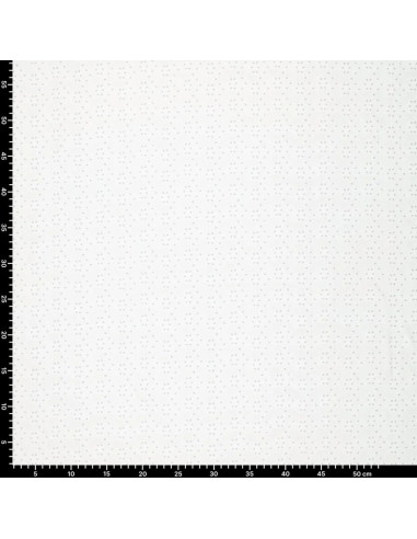 Tissu broderie anglaise extensible - Blanc