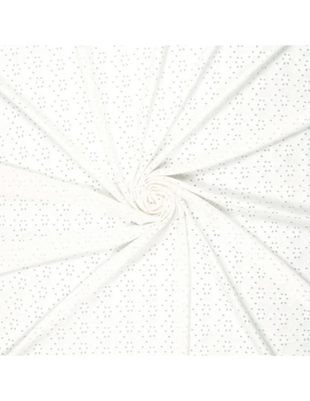 Tissu broderie anglaise extensible - Écru
