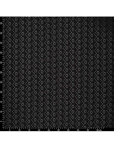 Tissu broderie anglaise extensible - Noir