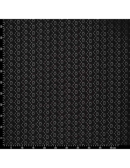 Tissu broderie anglaise extensible - Noir