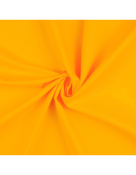 Tissu coton cretonne uni - Jaune safran