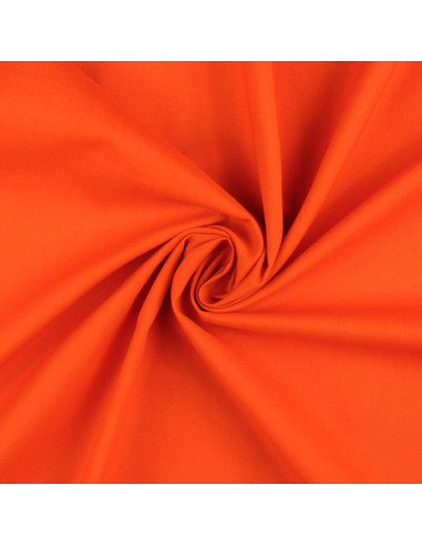 Tissu coton cretonne uni - Orange