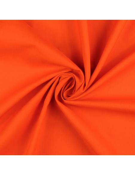 Tissu coton cretonne uni - Orange