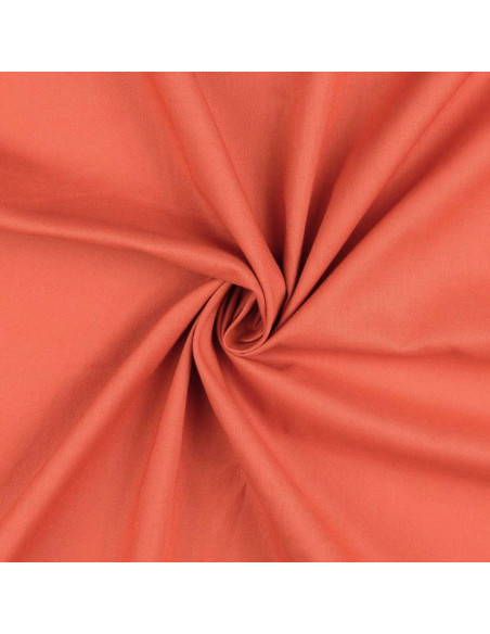 Tissu coton cretonne uni - Orange carotte