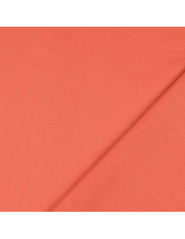Tissu coton cretonne uni - Orange carotte