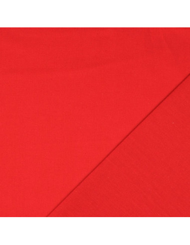 Tissu coton cretonne uni - Rouge coquelicot