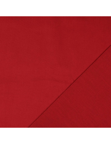 Tissu coton cretonne uni - Rouge foncé