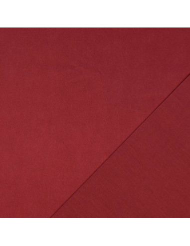 Tissu coton cretonne uni - Lie de vin