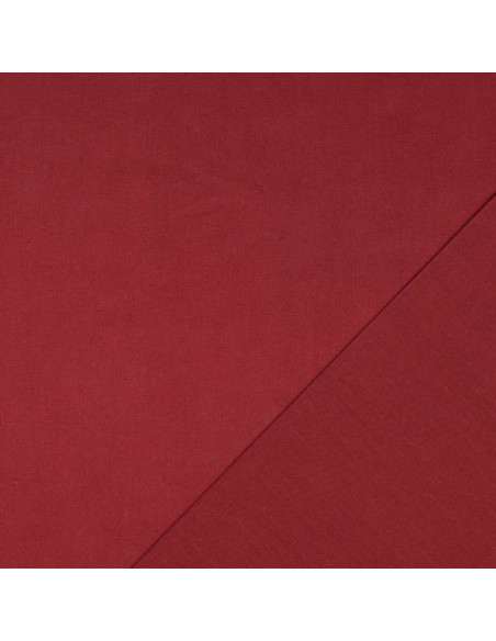 Tissu coton cretonne uni - Lie de vin