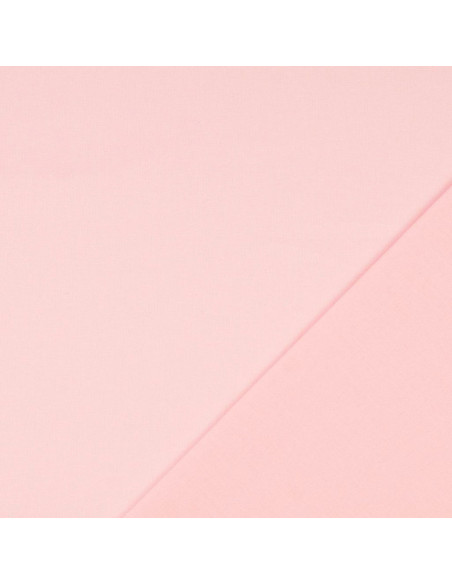 Tissu coton cretonne uni - Rose clair