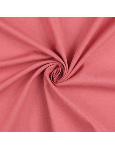 Tissu coton cretonne uni - Corail