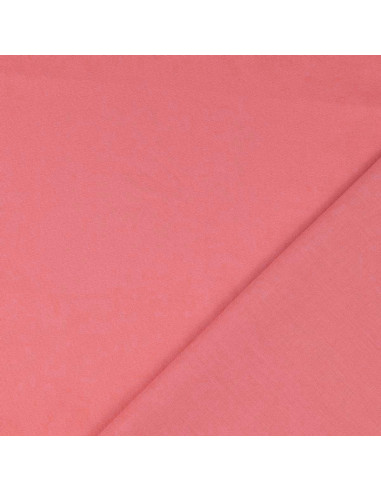 Tissu coton cretonne uni - Corail