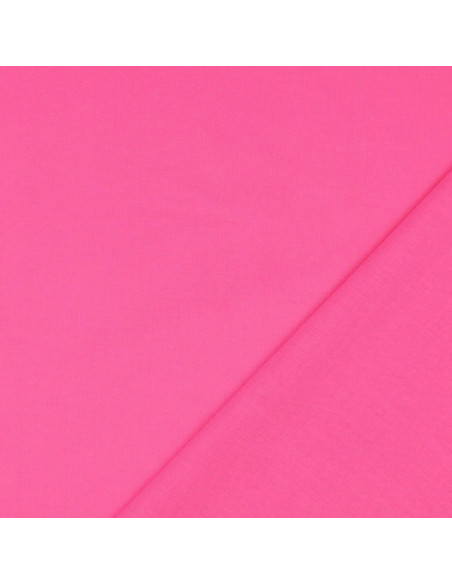 Tissu coton cretonne uni - Rose vif