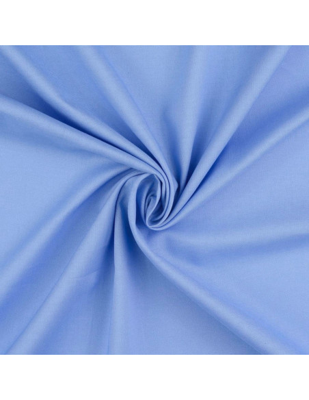 Tissu coton cretonne uni - Bleu charrette