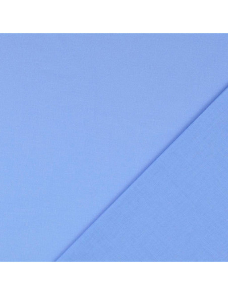 Tissu coton cretonne uni - Bleu charrette