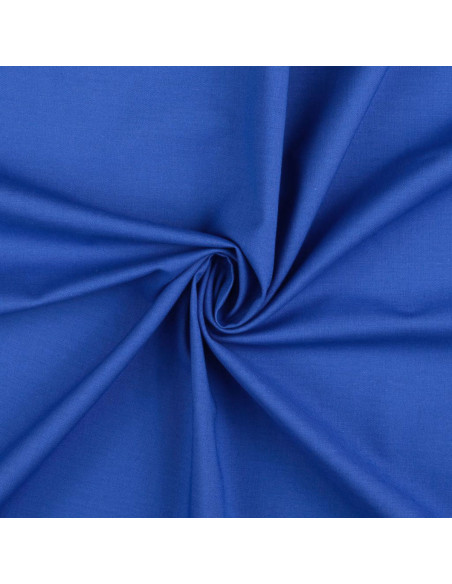 Tissu coton cretonne uni - Bleu royal