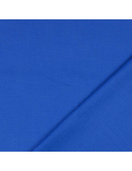Tissu coton cretonne uni - Bleu royal