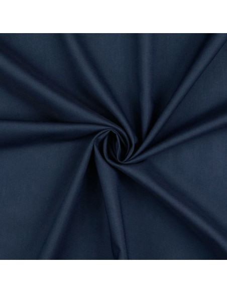 Tissu coton cretonne uni - Bleu marine