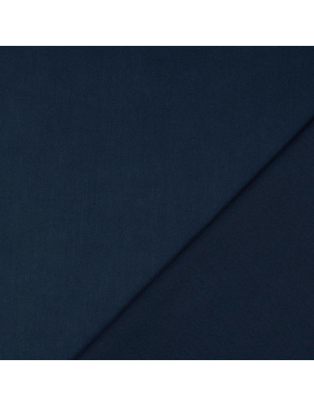 Tissu coton cretonne uni - Bleu marine