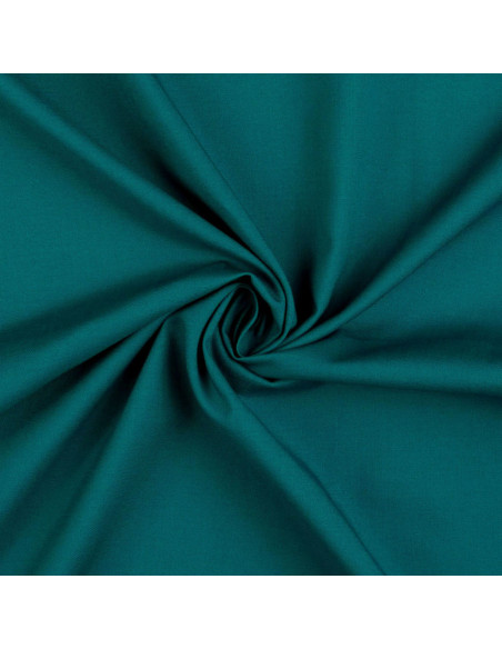 Tissu coton cretonne uni - Bleu pétrole