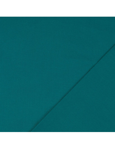 Tissu coton cretonne uni - Bleu pétrole