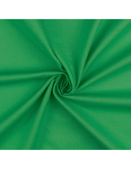 Tissu coton cretonne uni - Vert herbe