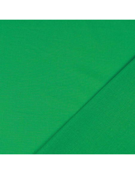 Tissu coton cretonne uni - Vert herbe