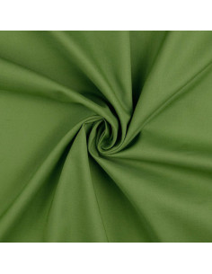 Tissu coton cretonne uni - Vert olive