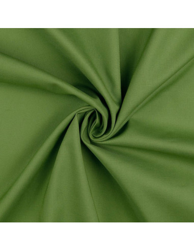 Tissu coton cretonne uni - Vert olive